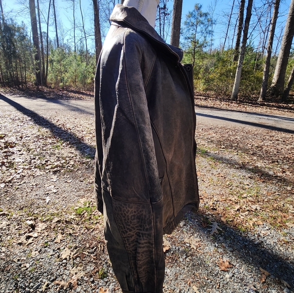 Vintage J.Park Original Distressed Leather Bomber Jacket - Picture 8 of 12